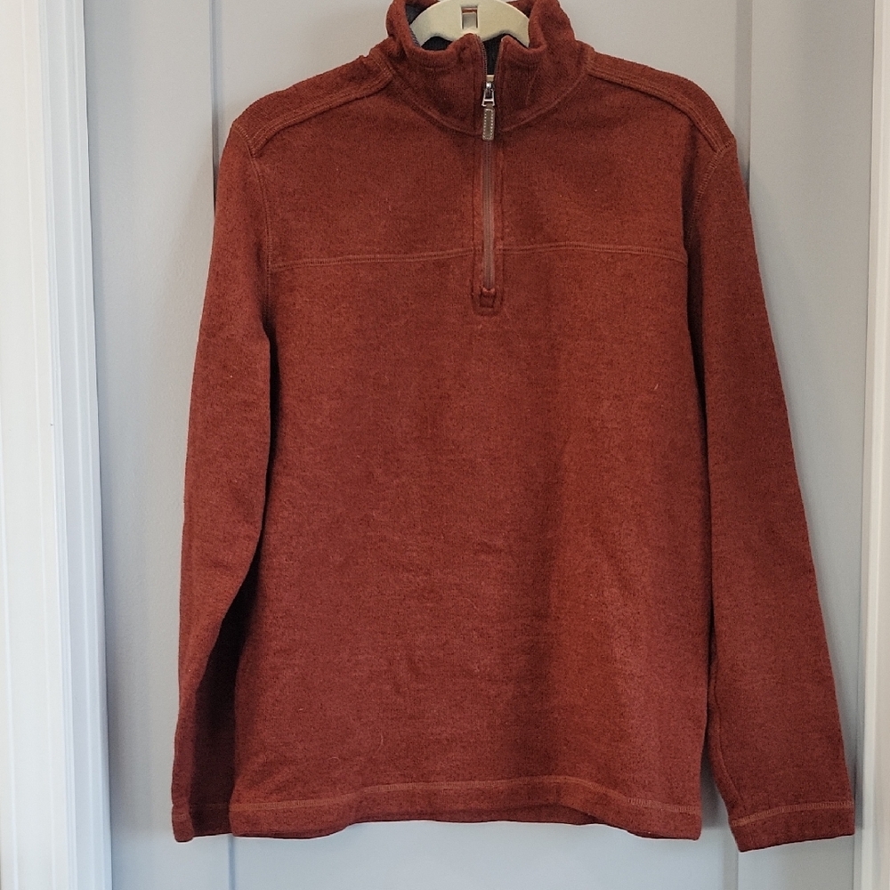 Bass Men's Rust Zip-Up Sweater